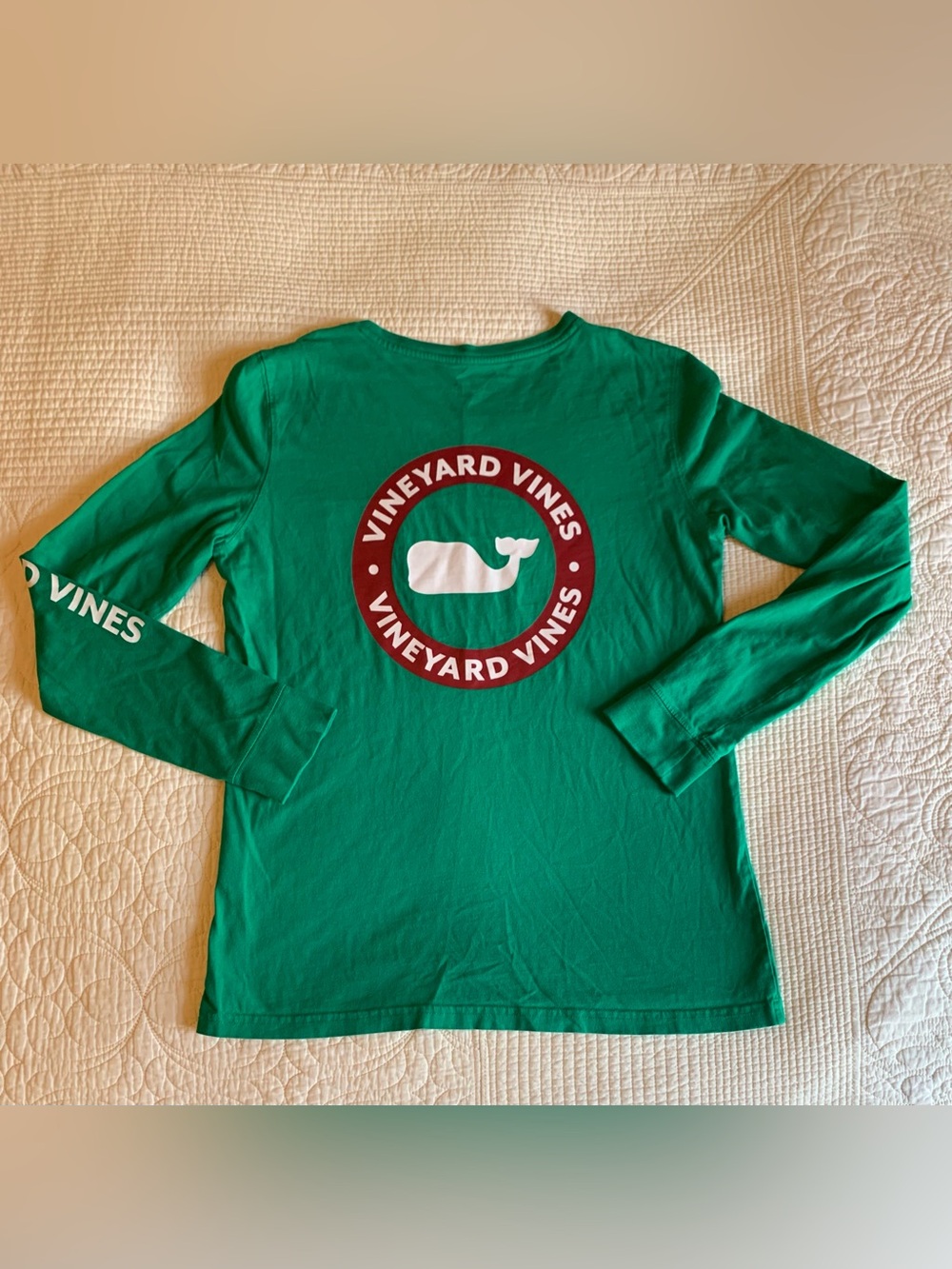 Vineyard Vines green long-sleeve pocket t-shirt